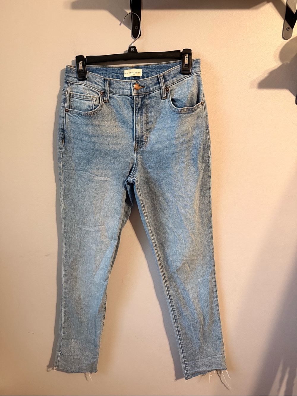 Oliver Logan Light Wash High-Rise Women’s Jeans - Straight leg raw hem